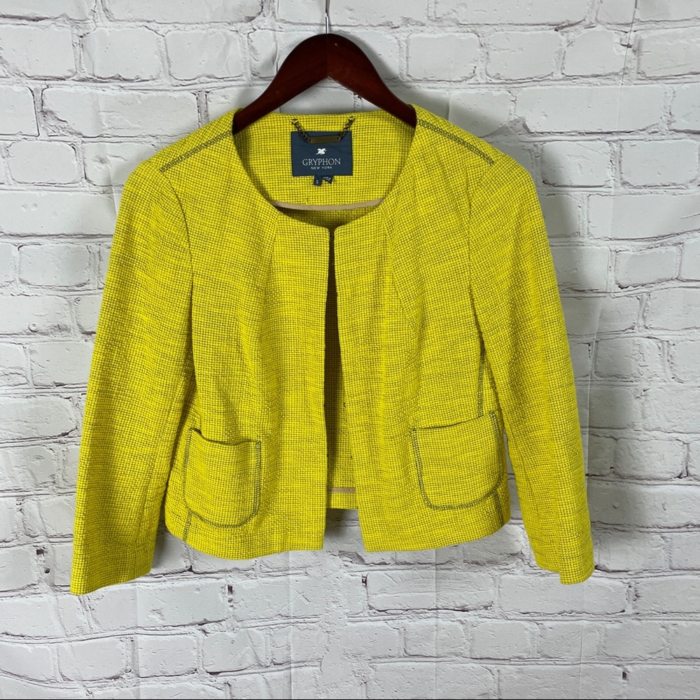Gryphon cotton and silk yellow blazer